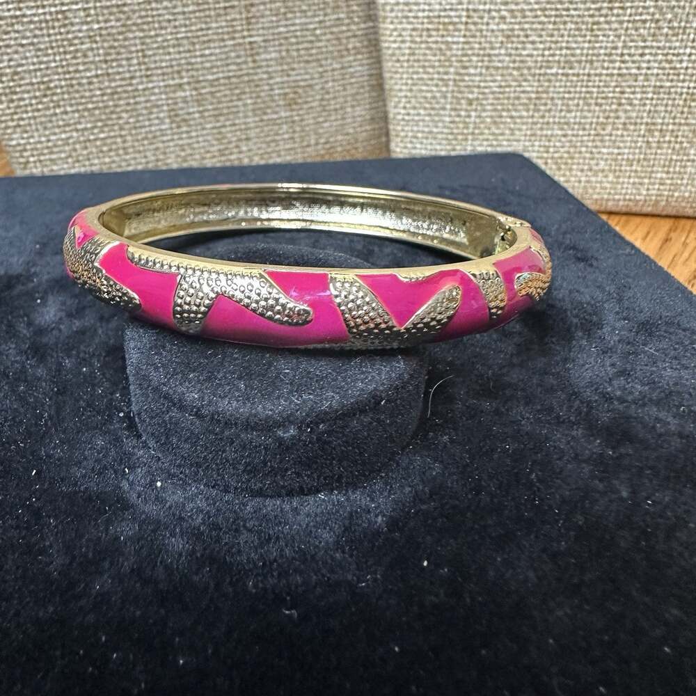 Sequin Nordstrom Multicolor Gold Tone Statement Enamel Bangle Bracelet # 171